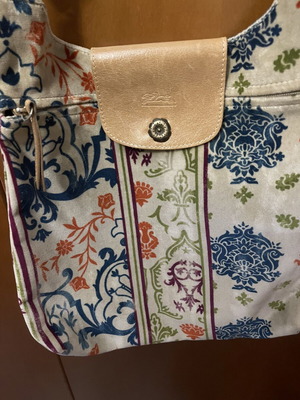 Longchamp crossbody bag limited edition like new, velvet fabric with leather details