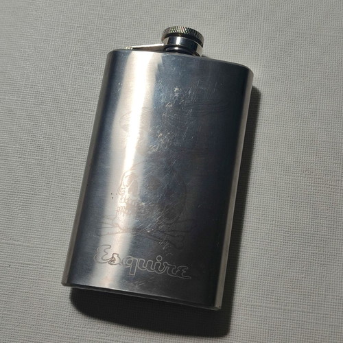 Metal flask used with laser graphics