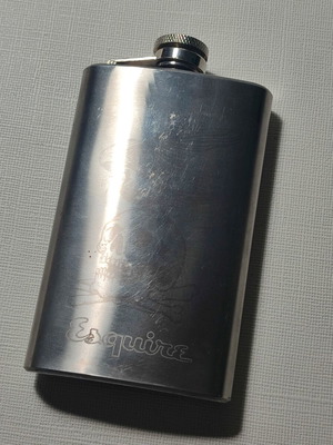 Metal flask used with laser graphics