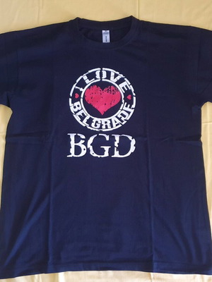 Μπλούζα T-shirt με στάμπα I love Belgrade μέγεθος medium μαύρη σαν καινούργια