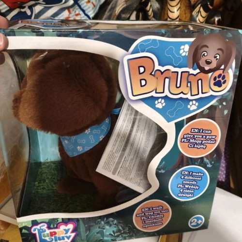 Mechanical Dog Bruno like new, in original packaging, moves and makes sounds
