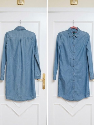 United Colors of Benetton Denim Shirt Dress XS like new, blue