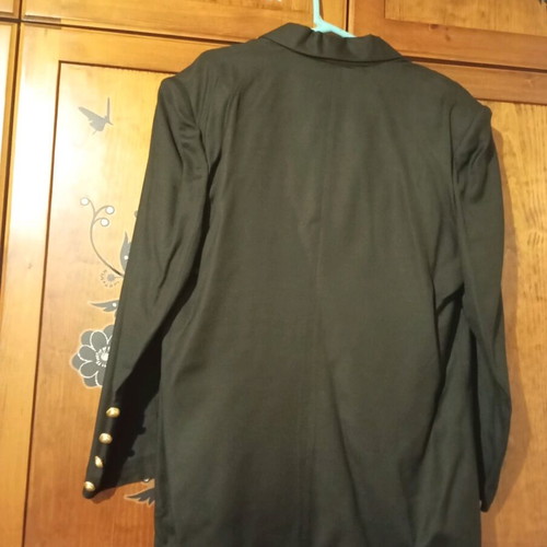 Women's linen jacket used, black, size 52, gold buttons