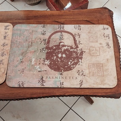 Vintage decorative placemat used, Japanese style