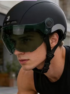 Pemila helmet for scooter and bicycle, size large, like new, tinted visor