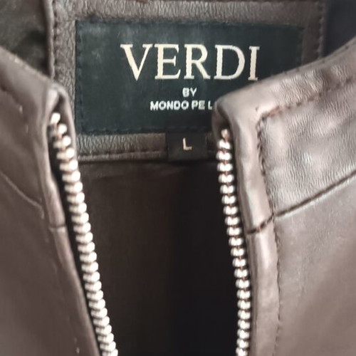 Verdi leather jacket used, dark brown, size L