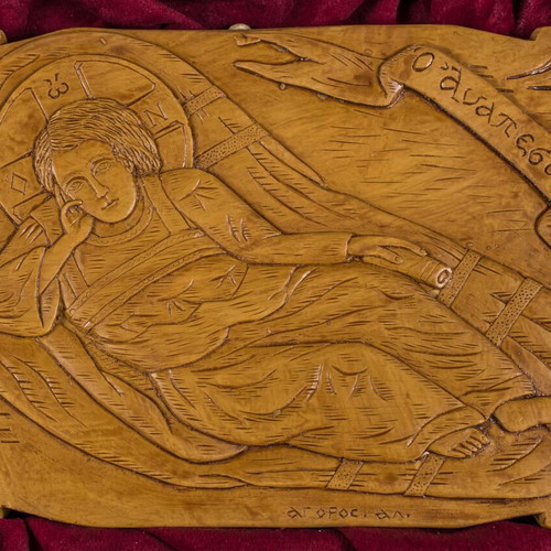Jesus Anapeson image new, made of wax, mastic and incense