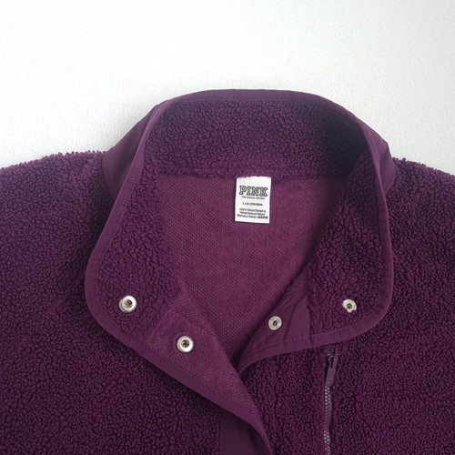 Victoria's Secret Pink women's sherpa fleece jacket new, size L, purple