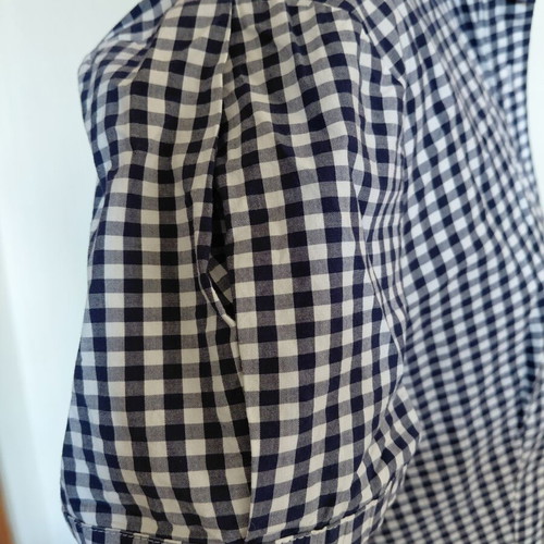 Armani Jeans women's short-sleeve checked shirt blue white