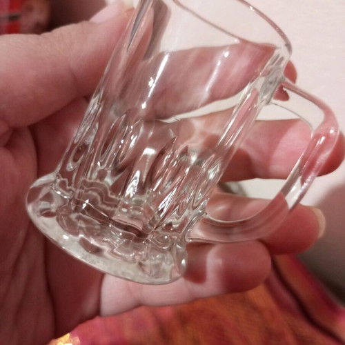 Set of 6 glass shot glasses beer mug design new