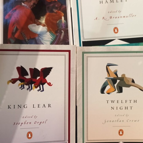 The Pelican Shakespeare book series used, 8 foreign language books