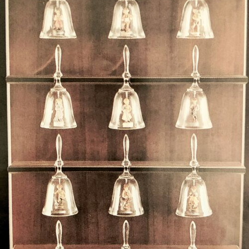 Crystal bells like new with stones of happiness, set of 12