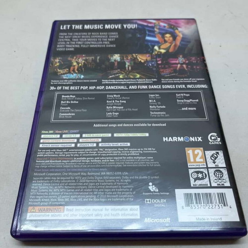 Dance Central Xbox 360 video game new