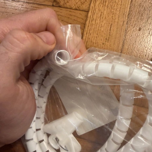 Cable organizing spiral white, new, 1 meter