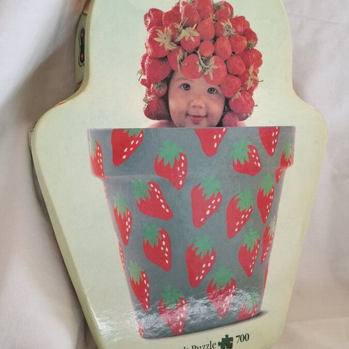 Anne Geddes Strawberry Pot Puzzle 700 pcs like new, Schmidt 2002