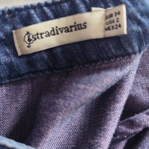 Stradivarius midi denim skirt with pockets, rockabilly style