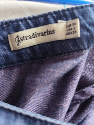 Stradivarius midi denim skirt with pockets, rockabilly style