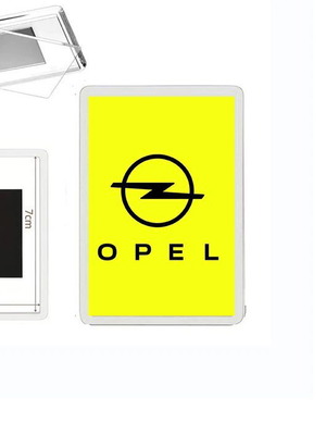 Opel μαγνητάκι ψυγείου με διάφανη ακρυλική κορνίζα φωτογραφιών, 7 x 4,5 εκ.