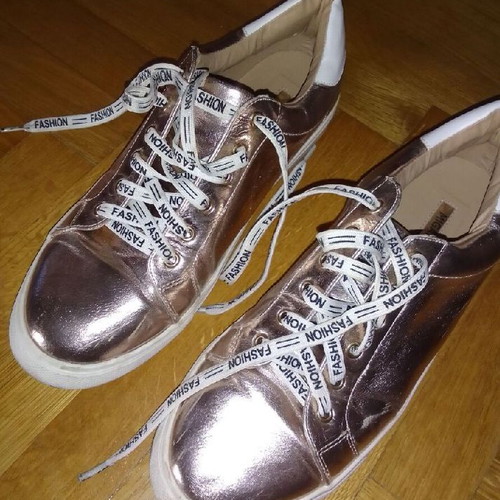 Migato sneakers women's athletic gold metallic like new size 41