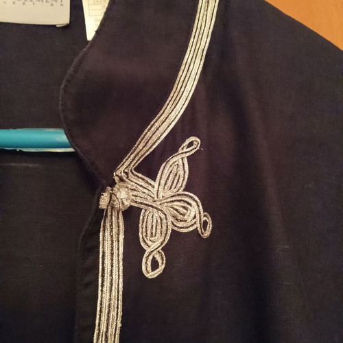 Black linen shirt with silver details La Redoute Collections new