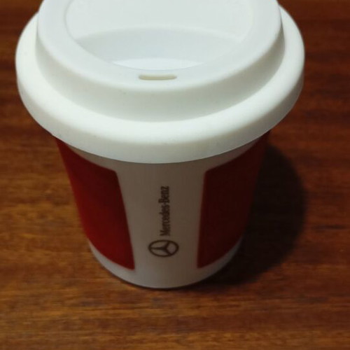 Porcelain Mercedes-Benz cup new with rubber lid 0.3L