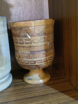 Wooden old mortar used