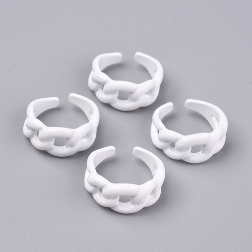 Open metal ring new, white