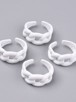 Open metal ring new, white