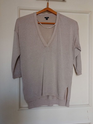 Ovs Fashion women's blouse used, beige with silver thread, size M