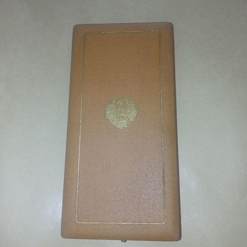 Medal box with gold Phoenix Order cross, used, Anagnostopoulos