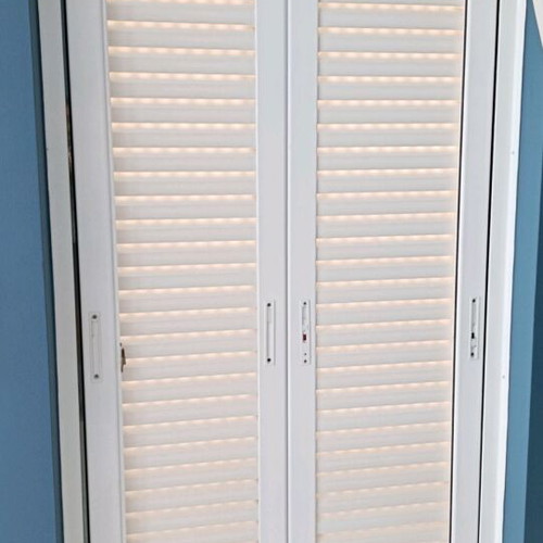 Aluminum Sliding Balcony Door double leaf used, 235x124 cm, white