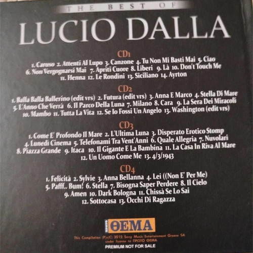 Lucio Dalla Best of 4 CDs used, complete collection