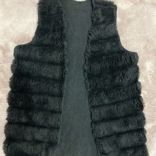 Synthetic fur like new, black, size S-M