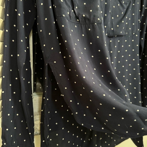 Stradivarius women's blue polka dot shirt like new