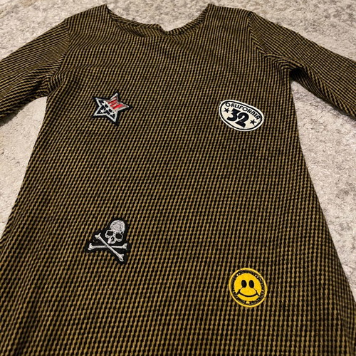 Women's checked dress with patches IG like new, beige and black