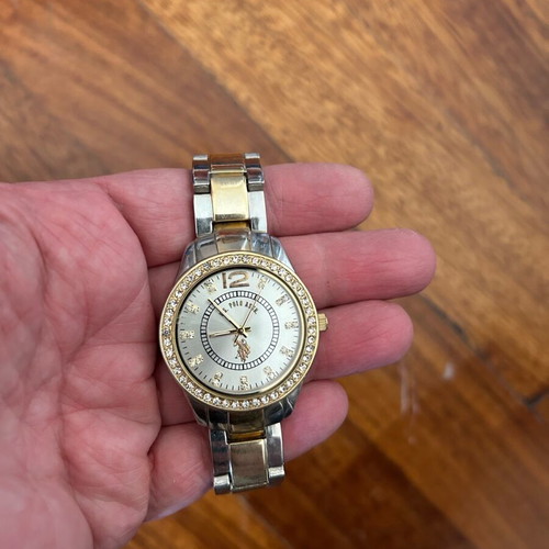 U.S. Polo Assn. women's two-tone watch with zircon used