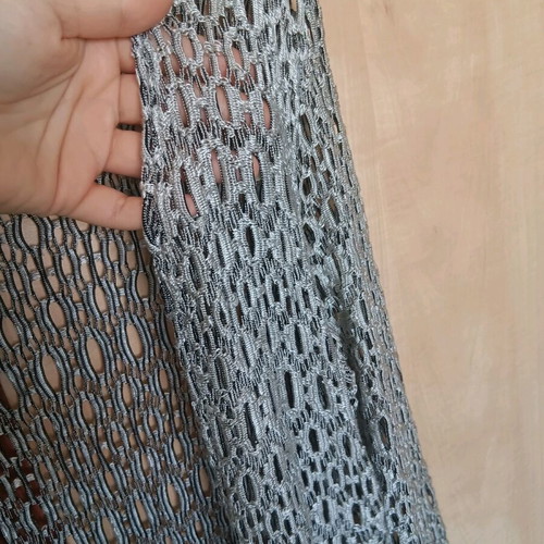 Mesh cardigan like new, gray and silver, 3/4 sleeve, size M