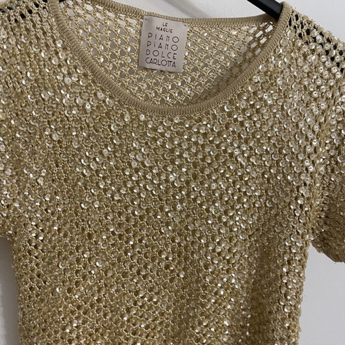 Knitted blouse with sequins used, size M