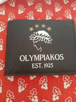 Olympiakos Wallet new, thin and lightweight black leather