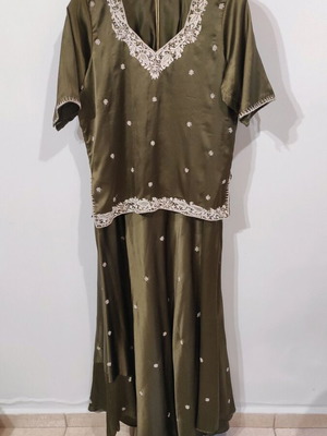 Indian satin dress brown women's formal like new