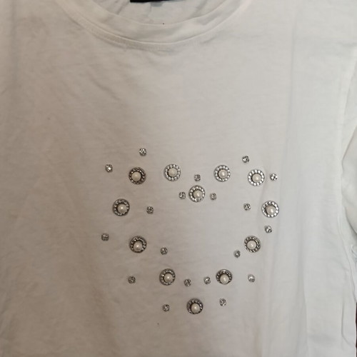 Women's white t-shirt, size L