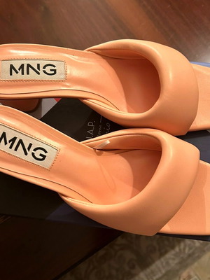 Mango mules orange new, size 38, 5 cm heel