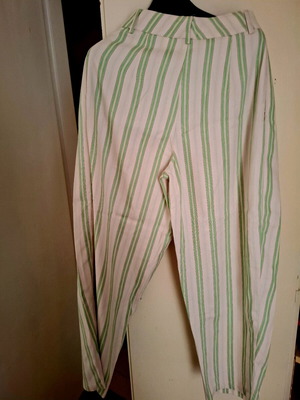 Arpyes pants with stripes new, size small, white and green