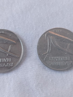 Italian 10 Lire coins used from 1956 and 1976