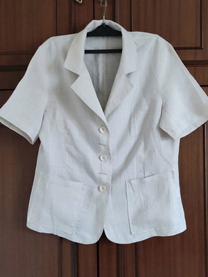 Γυναικείο σακάκι από καθαρό λινό, σαν καινούργιο, μπεζ, μέγεθος L