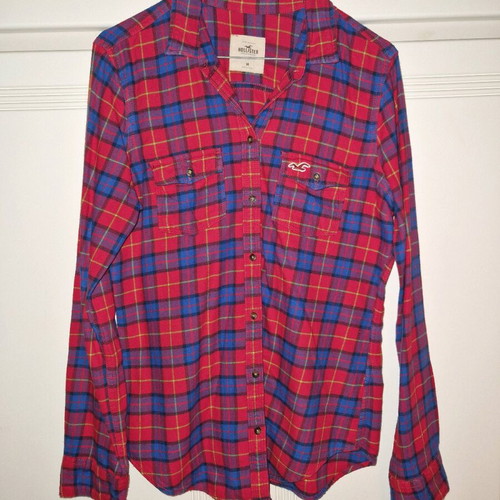 Hollister unisex shirt blue red checkered like new, size Small - Medium