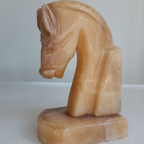 Onyx horse head statue like new