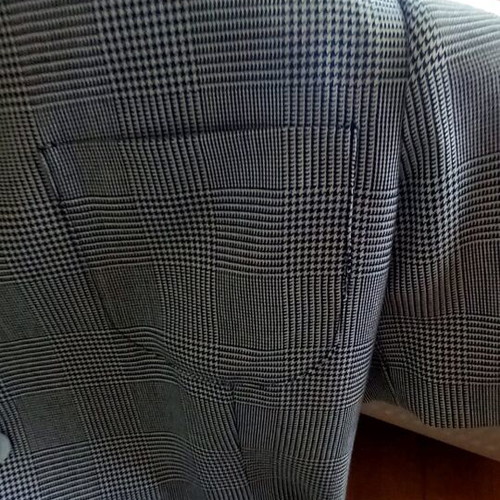 Short-sleeve jacket large elegance wool and viscose black and white check