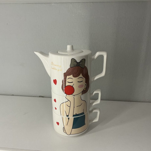 Teapot with Two Cups New Pop Art Design