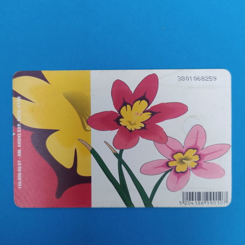 Flower Telecard M063 used, 08/2007